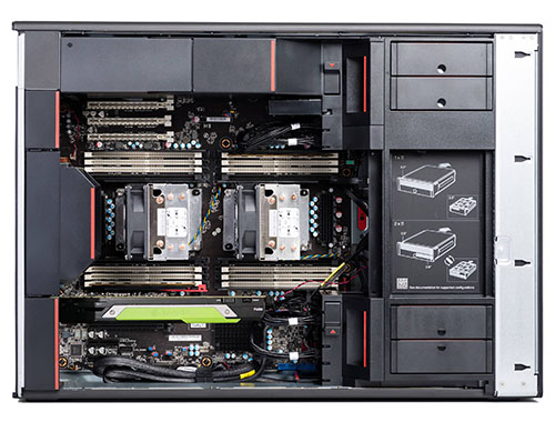 联想Lenovo ThinkStation P920工作站（2颗intel至强3106 八核/64G内存/256G nvme固态+4T硬盘/NVIDIA P400-2G显卡/1400W电源） 产品图